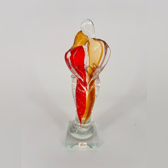 GCA Art Glass Accents Euc Gca Art Glass Couple Glass Sculpture